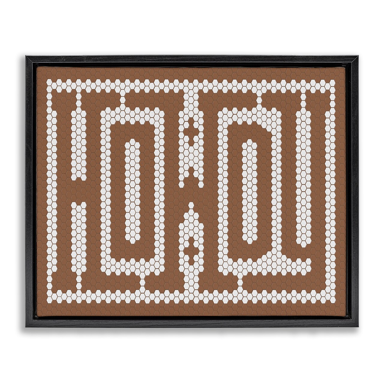 Stupell Industries Mosaic Style Howdy in Brown Floating Frame By Lettered and Lined